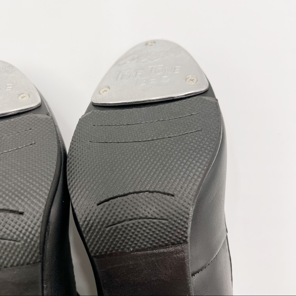 7.5W 7.5 WIDE Capezio 657 Manhattan Xtreme Black Leather Tap Dance Shoes Heels - Picture 11 of 14
